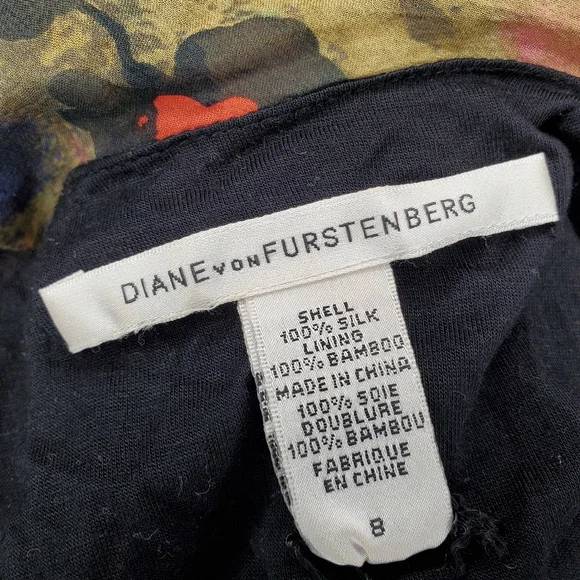 Diane Von Furstenberg Silk Patterned Sleeveless Blouse Top - Picture 4 of 5